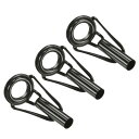 PATIKIL 4.0mm チューブ径 釣りロッドチップ ロッドティップリング チップガイドリング 釣り道具修理キット 3個入り ステンレス鋼 ブラック 塩水淡水釣り用