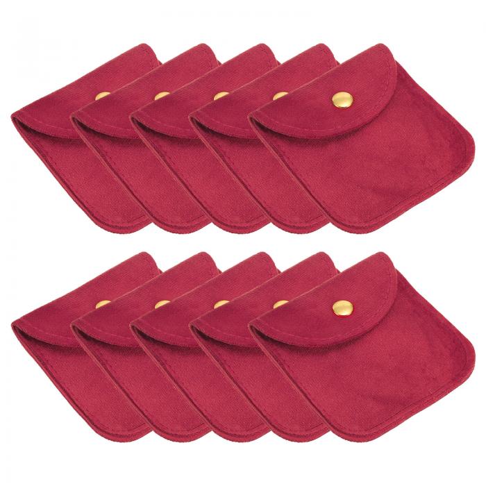 PATIKIL 宝石ポーチ 20個入り 3 x 3" スナップボタン付き 柔らかいベルベットポーチ 指輪 ネックレス ..