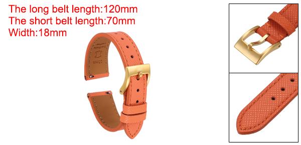 メンズ レディース 交換用 腕時計バンド 18mm クイックリリース ステンレススチール ゴー ルドバックル オレンジ