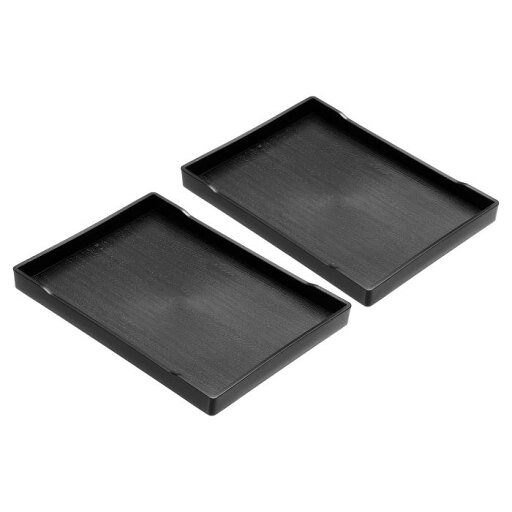 PATIKIL 24.5x18cm ファストフードトレイ 2個 プラスチック 多目的 長方形 サービング トレイ レストラン ホーム キッチン用 ブラック PATIKIL 24.5x18cm ファストフードトレイ 2個 プラスチック 多目的 長方形 サービング トレイ レストラン ホーム キッチン用 ブラック