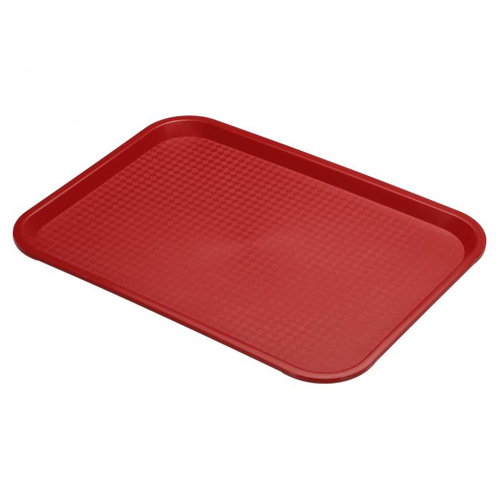 PATIKIL 41.5x30.5cm ファストフードトレイ PP プラスチック 多目的 長方形 サービング トレイ レストラン ホーム キッチン用 レッド