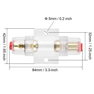 ソウテン uxcell AGUヒューズホルダーインラインブロック?32Vファーストブロー?10x38 mm ヒューズ交換用?自動車用カーオーディオアンプインバーター 60A 1セット