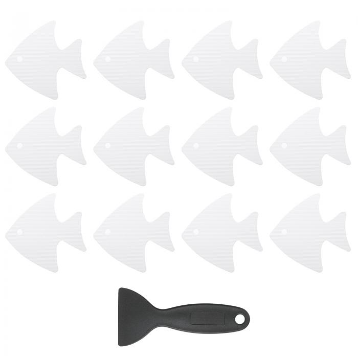 PATIKIL 12個の滑り止めバスタブステッカー スクレイパー付きの防滑シャワーステッカー バスルームシャ..