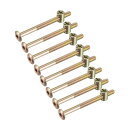 家具ボルトナット M6x75mm 六角穴付ボルト 52mmスレッド長さ バレルナッツ プラスマイナス 亜鉛めっき 8セット入り