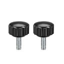 クランプノブ ローレットノブ 旋盤フィッティング スクリューオンタイプ M4 x 10mm 2個入り