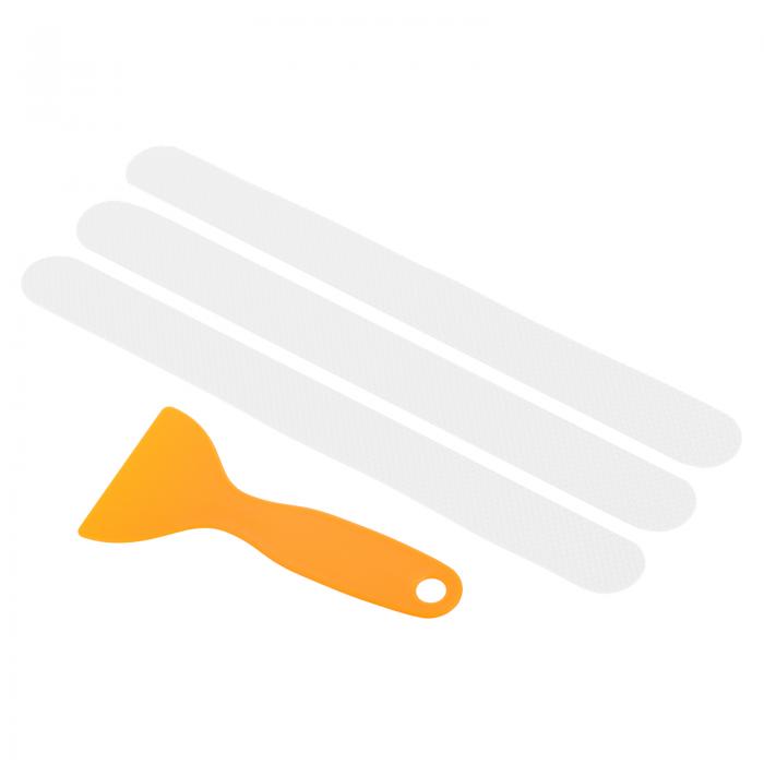 PATIKIL 200 x 20mm 滑り止めグリップテープ 6本 滑り止め牽引ストリップ 四角 スクレーパ付き 階段 浴槽 シャワー用 クリア