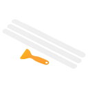 PATIKIL 380 x 20mm 滑り止めグリップテープ 12本 滑り止め牽引ストリップ 四角 スクレーパ付き 階段 浴槽 シャワー用 クリア
