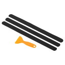 PATIKIL 380 x 20mm 滑り止めグリップテープ 24本 滑り止め牽引ストリップ 四角 スクレーパ付き 階段 浴槽 シャワー用 ブラック