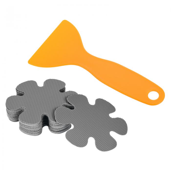 PATIKIL 80mm直径 滑り止めグリップテープ 20本 滑り止め牽引ストリップ 花の形 スクレーパ付き 階段 ..