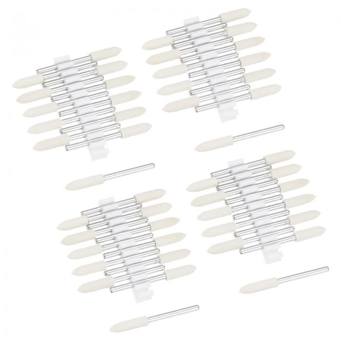 羊毛フェルトの取り付けポイント テーパード 研磨ビットバリ バフホイール 3 mmシャンク付き 4 mm 48個