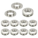 PATIKIL 15.5mm(5/8インチ) 真鍮製ホールアイレット 10個 アーク表面自己裏打ちグロメット シューズ 衣類 クラフト バッグ レザークラフト用 ワッシャー付き 模擬銀装飾
