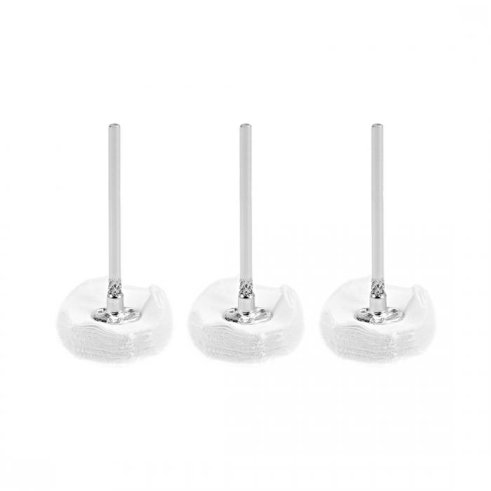 研磨ホイール ミニバフ研磨布ホイール 2.35mmアーバー付き 25mm x 5mm 回転工具用 ホワイト 3個入り(4)