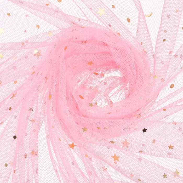 60" x 8.7ヤード チュール生地 スタームーンシーケン チュールリボンロール 結婚式 パーティー 舞台 ち..