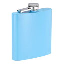 リークしないステンレススチール製のヒップフラスコ 6オンス 170ml キャンプ ハイキング アウトドア活動用の軽量なブルーの飲み物フラスコ