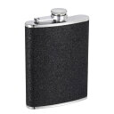 リカーや酒用のステンレススチール製のヒップフラスコ 8オンス(230ml) キャンプ ハイキング アウトドア活動に最適な漏れ防止ドリンキングフラスコ ブリングブラック