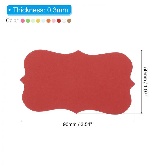 PATIKIL 50 x 90 mm ブランクペーパー名刺 100個 小型インデックス フラッシュ カード 言葉メッセージノートカード ミニ紙タグ レース スクラップブッキング用 アソートカラー 3