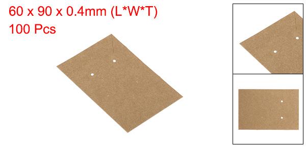 PATIKIL 60 x 90 mm ブランクペーパー名刺 100個 スモールインデックスカード フラッシュカード メッセージノートカード ミニタグ 穴付き DIYスクラップブッキング用 ブラウン 2