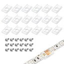 PATIKIL ストリップ ライトクリップ 50個セット 8mm幅 LEDライトストリップ用 クリアなLEDライト取り付けブ ラケットホルダー ステンレススチール製 互換性 あるネジ付き(3)
