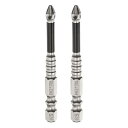 2個のプラスねじ回しビットPH2 ギザギザ先端 1/4" 六角シャンク 2.8インチ(70mm)長 インパクト磁気付きアンチスリップクロスねじ回しドライバー 産業用パワードリルビット ねじの取り外し用