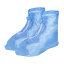PATIKIL L 防水靴カバー 1ペア PVC 再利用可能 滑り止めオーバーシューズ 雨よけ スノーブーツプロテクター ジッパー付き 男性用 女性用 雨の屋外 ブルー