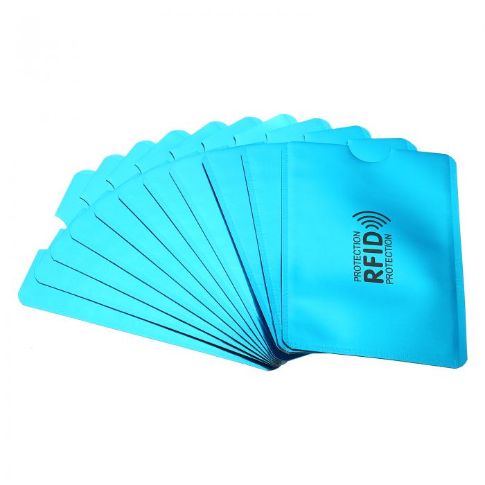 PATIKIL RFIDブロッキングスリーブ 12個 アルミニウム ID盗難防止 クレジットカード用安全保護ホルダースリーブ NFC財布用 ブルー