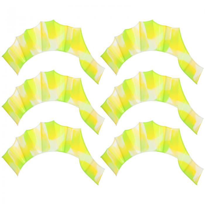 PATIKIL シリコン製 水泳手袋 3ペア ウェブ付きスイムグローブ フィンガーフロッグタイプ 耐水ギア 水泳トレーニング用 緑トーン Mサイズ