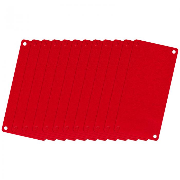 アルミニウムブランクタグ 80 x 40 x 0.35 mm 長方形 彫刻ブランクカード 4穴付き 機械銘板DIYラベルタグ用 12個 (レッド)