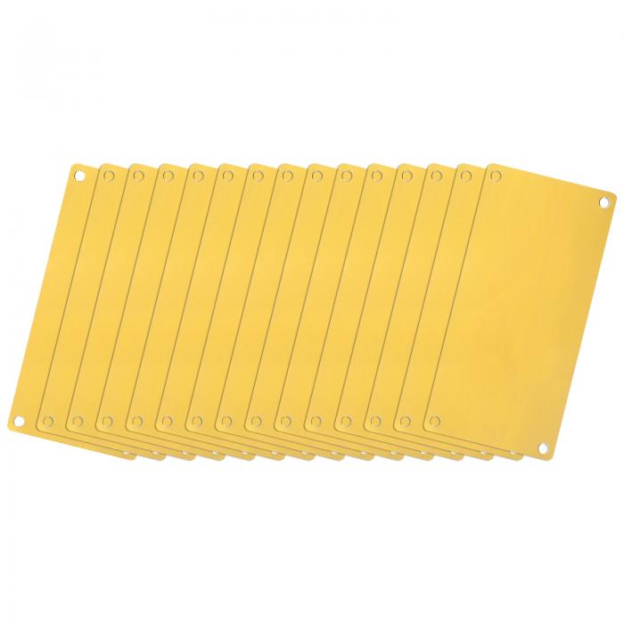 アルミニウムブランクタグ 80 x 40 x 0.3 mm 長方形 彫刻ブランクカード 4穴付き 機械銘板DIYラベルタグ用 15個 (ゴー ルドトーン)