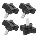 M METERXITY スタークランプノブ 4個パック M6x12mm 雄ねじ 手締めネジ 機械/電子機器/家具/傘ベース用 機械ハンドル交換用 [32mm 黒...