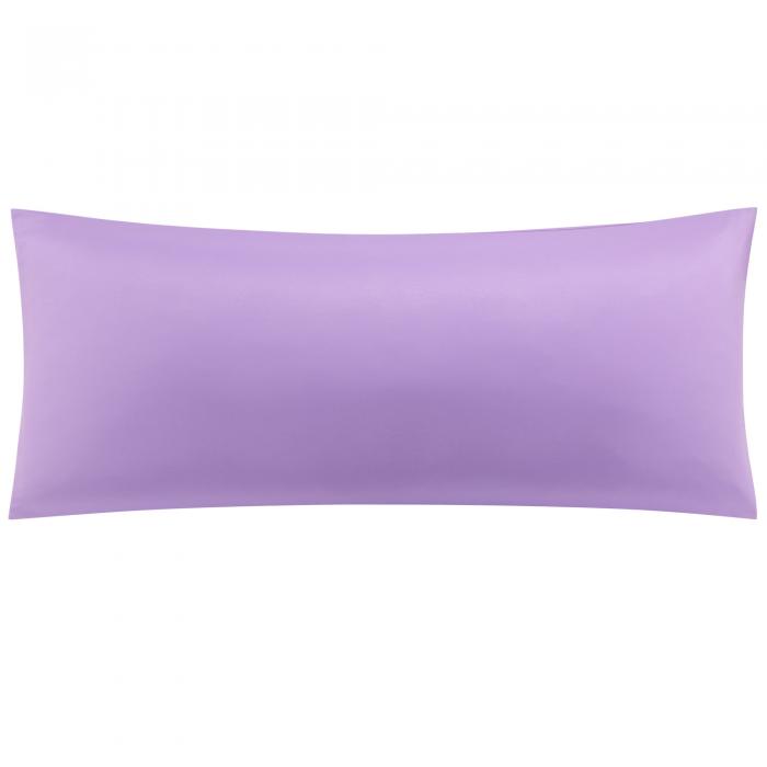 PiccoCasa バンブー ボディ ピローケース 1個 ジッパー クロージャー付き 冷却ピローカバー 柔らかさ 通気性のある ロングピローケース シルキー パープル 50x140cm