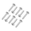 PATIKIL 丸頭プラスねじ 40個入り M3-0.5 x 18mm 304ステンレススチール18-8フルスレッド マシンねじ家具ねじコネクタボルト