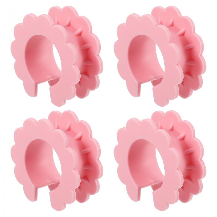 洋服ハンガー防風固定フック シリコン 外れ防止 防風ハンガーリングフック 落下防止コートハンガー固定バックル 屋外屋内用 ピンク 4個