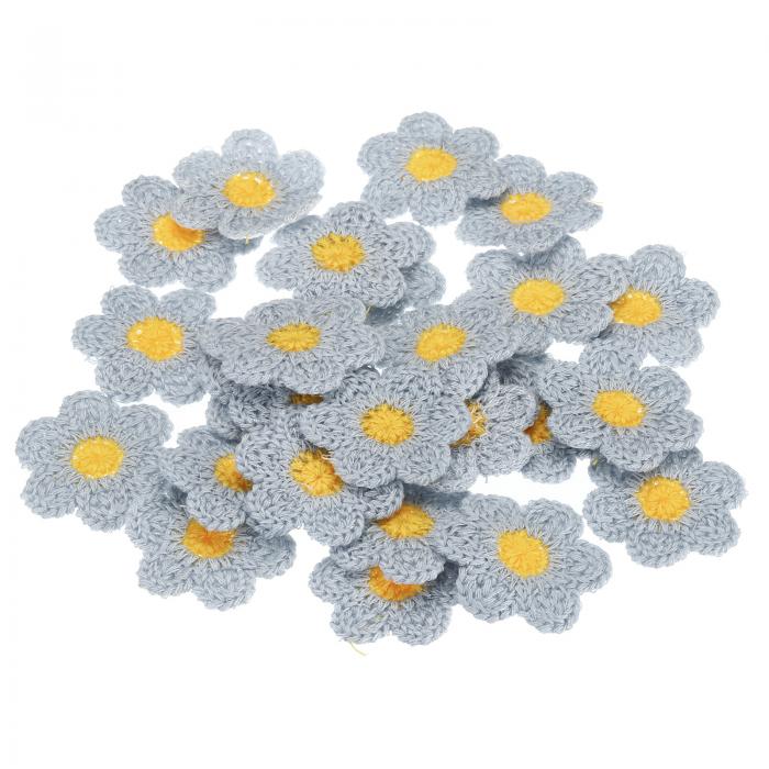 PATIKIL 衣服用の縫い付けパッチ 32個入りフラワーパッチ刺繍アップリケ 衣類の装飾 バックパック ジーンズ 帽子のDIYクラフト用 グレー
