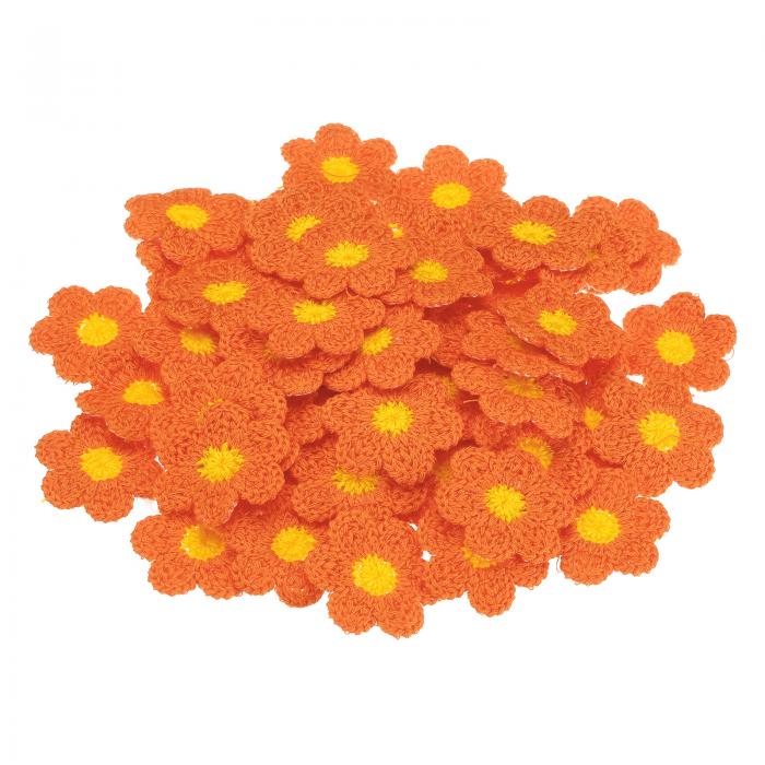 PATIKIL 衣服用の縫い付けパッチ 64個入りフラワーパッチ刺繍アップリケ 衣類の装飾 バックパック ジーンズ 帽子のDIYクラフト用 オレンジ