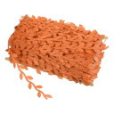PATIKIL 44ヤードのオレンジの葉リボン クリスマスリース作り ギフトラッピング ウェディングデコレーションに最適な人工の葉のトリムロープ スタイル7