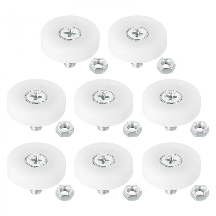 PATIKIL 26 mm引き出しローラー 8個 プラスチック 引き出しプーリー 交換用ホイール ベアリング小プーリー ナッツ付き