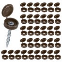 M METERXITY 100個入り プラスチック製ヒンジ付きねじカバーキャップ 4mm シャッタースクリューとキャップ 折りたたみスナップワッシャーカバー ワッシャーフリップ保護カバーM3 M4 M5スクリューヘッド【コーヒー茶色】
