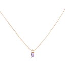PATIKIL 女性用誕生石ネックレス 長方形 キュービックジルコニアペンダントネックレス 上品 18K金色メッキ ダイヤモンドシンプルネックレス 女性用 誕生...