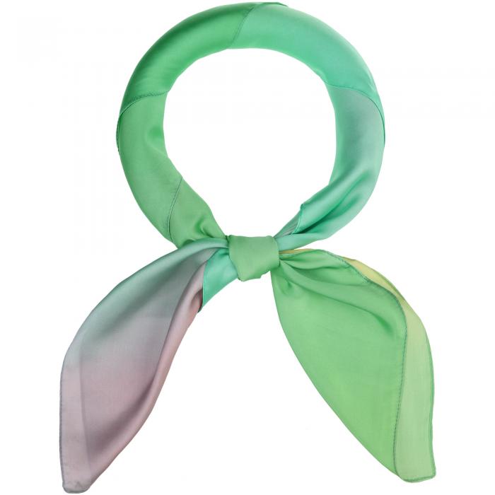 Elerevyo スカーフ ネックスカーフ サテン 女性 グラデーション カラフル スクエア シルキー 90cmx90cm カラフル-1