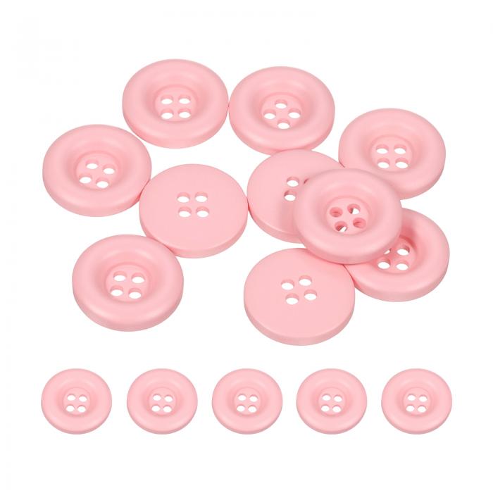 10個 ボタン 15mm（5/8インチ）4つ 穴 樹脂製 厚み ある丸いクラフト用交換ボタン 衣類 DIYクラフト装..