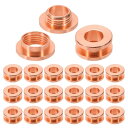 PATIKIL 8mm(1/3インチ) 真鍮製ホールアイレット 20個 フラット自己裏打ちグロメットとワッシャー 靴 衣類 クラフト バッグ レザークラフト用 レッドカッパー