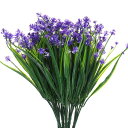 水仙の造花 偽の植物の花のプラスチック 紫外線防止 屋内 屋外のホームウェディング居間キッチン装飾用 39 cm パープル 12バンドル