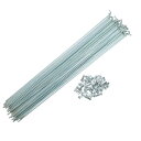 X AUTOHAUX 36 個 14G J ベンド 257mm x 2mm バイク 自転車 スポーク ニップル付き スチール シルバートーン