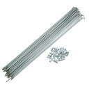 X AUTOHAUX 36 個 14G J ベンド 263 mm x 2mm バイク 自転車 スポーク ニップル付き スチール シルバートーン