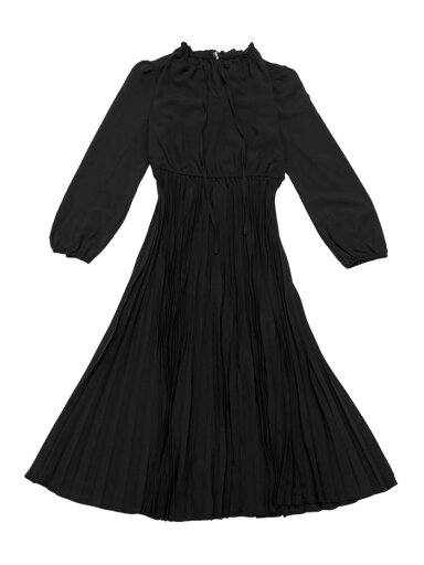 Allegra K Aライン ゆったり ドレス レディース 長袖 タイVネックプリーツマキシドレス ブラック L Allegra K Aライン ゆったり ドレス レディース 長袖 タイVネックプリーツマキシドレス ブラック L