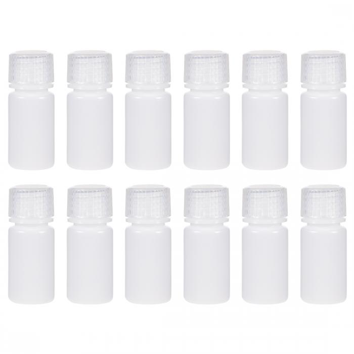 ボ化学ボトル?15ml/0.5 oz広口サンプルシーリング プラスチックラ 液体/固体貯蔵ボトル?ホワイト?12個