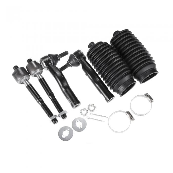 ACROPIX フロントインナーアウタータイロッド Fordに対応 Fusionに対応 ブーツ付き ブラック 6個