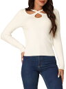 Seta T 女性の秋冬長袖カットアウトクロスフロントプルオーバーセーターリブニットトップス ホワイト XL