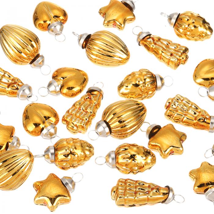 25個 ガラスクリスマスオーナメント 茶色 クリスマスツリー 装飾 1-1.5" ヴィンテージ クリスマスツリーオーナメント クリスマスツリー ハロウィン イベント ウェディング用