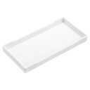 サービングトレイ 小さなミニトレイ 204x102 mm プラスチック 長方形 木製サービングトレイ 装飾的なオットマン大皿 朝食 キッチン 浴室用 ホワイト